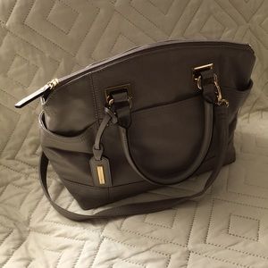 Tignanello leather taupe satchel with crossbody strap